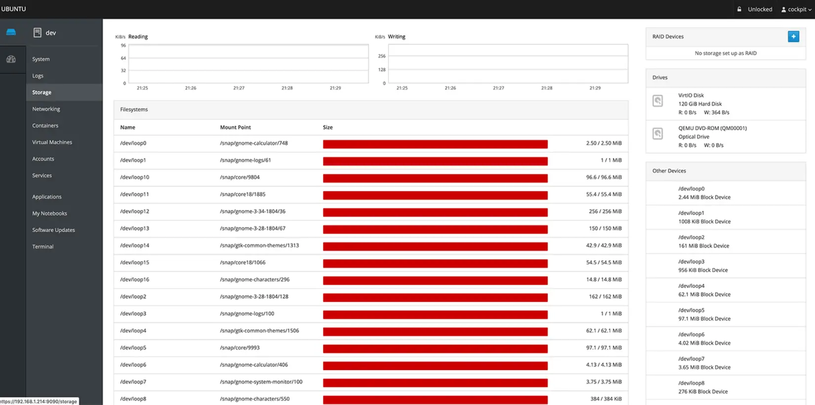 Bizon Control Panel Storage