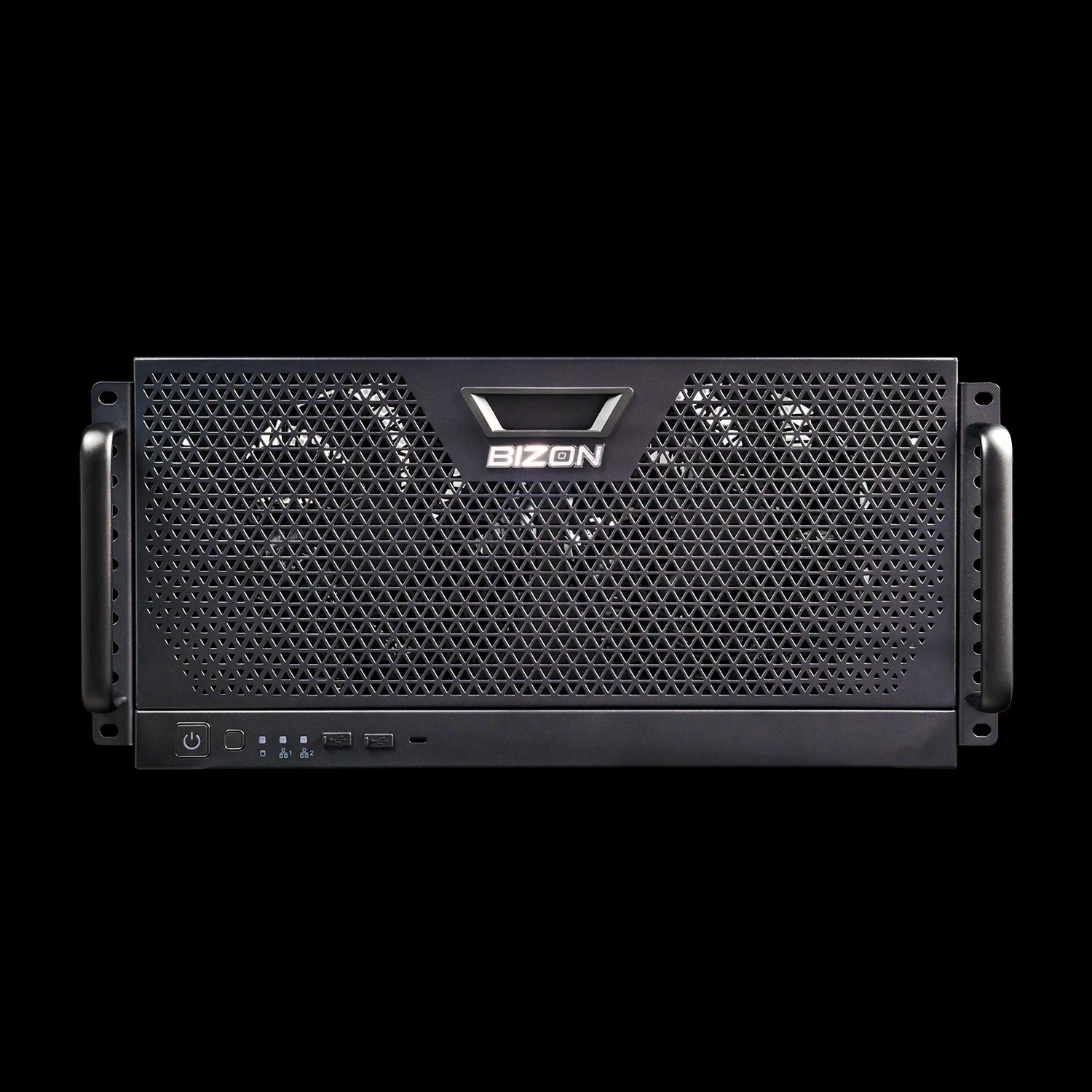 BIZON R5000 5U rackmount AMD Threadripper PRO workstation with up to four RTX 5090 or RTX PRO 6000 GPUs for drug-discovery trajectory screening