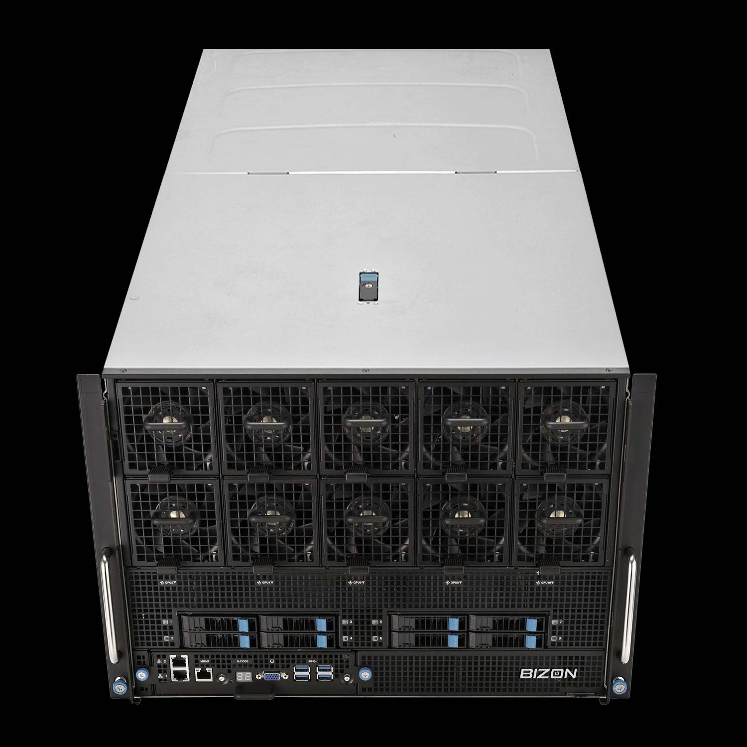 BIZON X9000 G3 8U HGX server with eight H100 SXM5 or H200 SXM5 GPUs and 900 GB/s NVLink fabric for NAMD whole-cell molecular dynamics