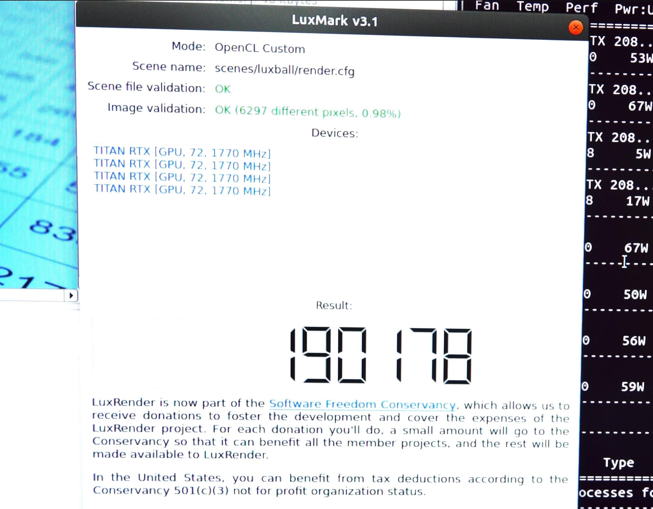 8 TITAN RTX deep learning server  - liquid cooling - luxmark score