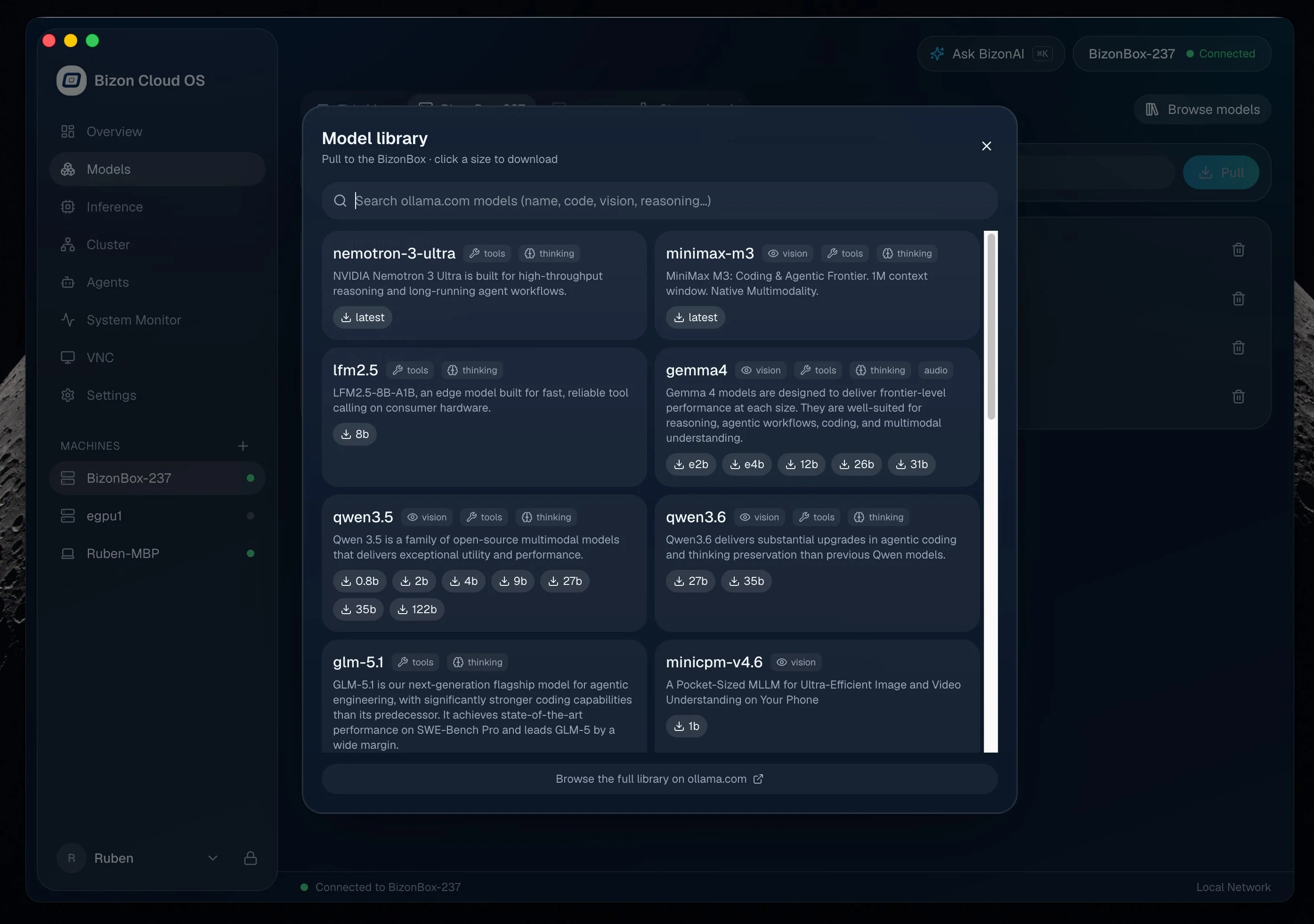 Bizon Z-Hub App Model Library