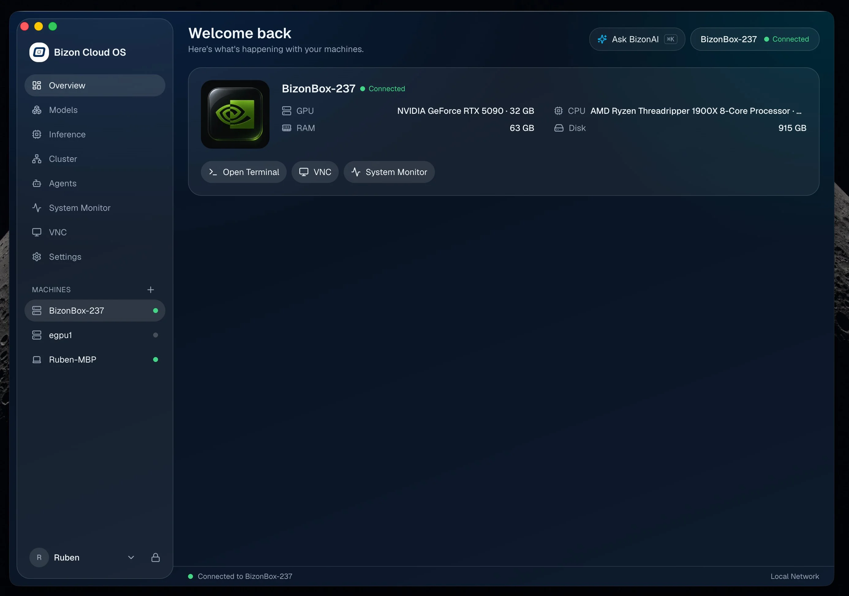 Bizon Z-Hub App Dashboard