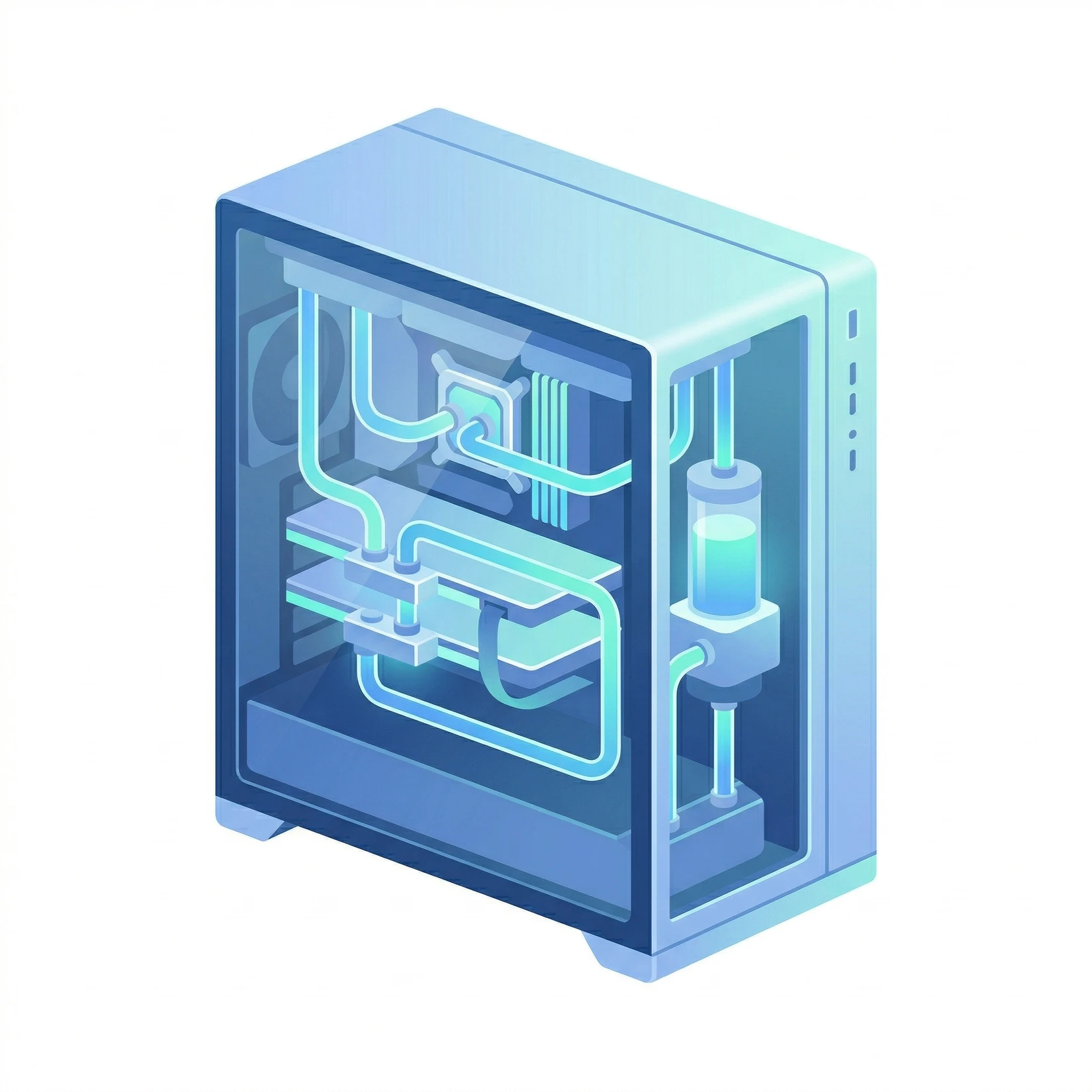 Custom liquid-cooled near-silent GPU workstation icon
