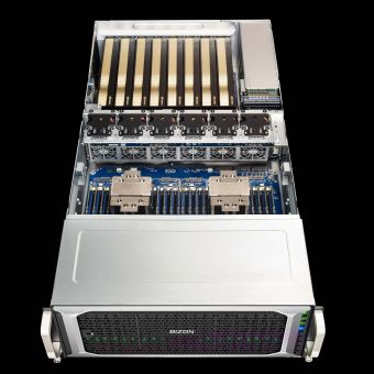 BIZON G9000 – 4x 8x NVIDIA A100, NVIDIA H100, H200 Tensor Core AI GPU Server with AMD EPYC, Intel Xeon